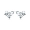Thumbnail Image 2 of Pear-Shaped & Round-Cut White Lab-Created Sapphire Cluster Stud Earrings Sterling Silver