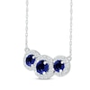 Thumbnail Image 2 of Blue & White Lab-Created Sapphire Trio Necklace Sterling Silver 18&quot;