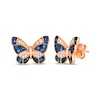 Thumbnail Image 0 of Le Vian Garden Party Sapphire Butterfly Earrings 1/4 ct tw Diamonds 14K Strawberry Gold