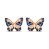 Thumbnail Image 1 of Le Vian Garden Party Sapphire Butterfly Earrings 1/4 ct tw Diamonds 14K Strawberry Gold