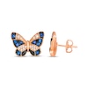 Thumbnail Image 2 of Le Vian Garden Party Sapphire Butterfly Earrings 1/4 ct tw Diamonds 14K Strawberry Gold