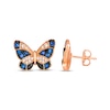 Thumbnail Image 3 of Le Vian Garden Party Sapphire Butterfly Earrings 1/4 ct tw Diamonds 14K Strawberry Gold