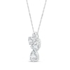 Thumbnail Image 2 of Pear, Marquise & Round-Cut White Lab-Created Sapphire Scatter Necklace Sterling Silver 18&quot;