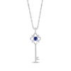 Thumbnail Image 1 of Blue & White Lab-Created Sapphire Key Necklace Sterling Silver 18&quot;