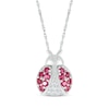 Thumbnail Image 1 of Lab-Created Ruby & White Lab-Created Sapphire Ladybug Necklace Sterling Silver 18&quot;
