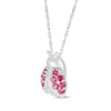 Thumbnail Image 2 of Lab-Created Ruby & White Lab-Created Sapphire Ladybug Necklace Sterling Silver 18&quot;