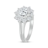 Thumbnail Image 2 of White Lab-Created Sapphire Sunburst Ring Sterling Silver