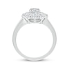 Thumbnail Image 3 of White Lab-Created Sapphire Sunburst Ring Sterling Silver