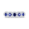Thumbnail Image 4 of Blue & White Lab-Created Sapphire Five-Stone Ring Sterling Silver
