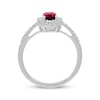 Thumbnail Image 3 of Emerald-Cut Lab-Created Ruby & White Lab-Created Sapphire Ring