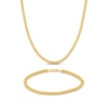 Thumbnail Image 1 of Semi-Solid Miami Cuban Curb Chain Necklace & Bracelet Set 10K Yellow Gold