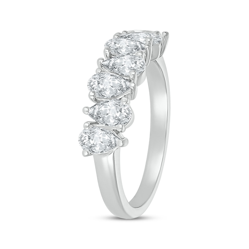 Main Image 2 of Pear-Shaped White Lab-Created Sapphire Ring Sterling Silver