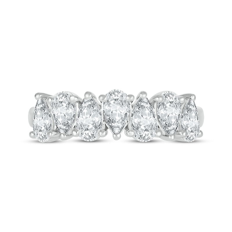 Main Image 4 of Pear-Shaped White Lab-Created Sapphire Ring Sterling Silver