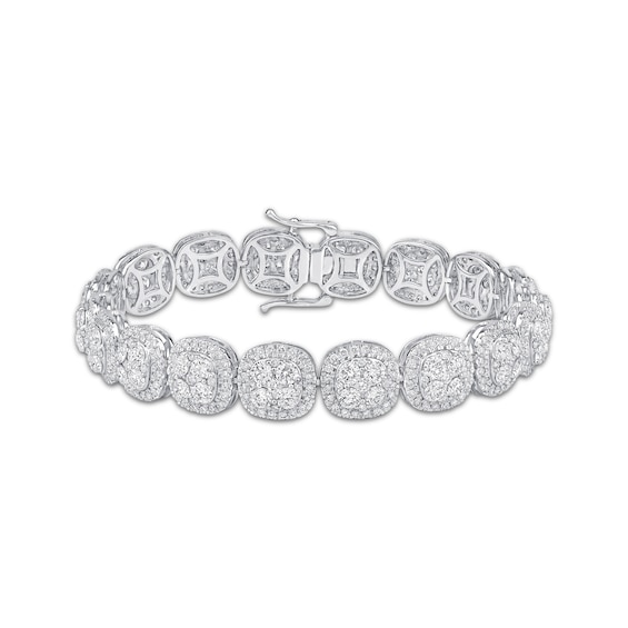 KAY Lab-Grown Diamonds Cushion Link Bracelet 10 ct tw 10K White Gold 7.25"