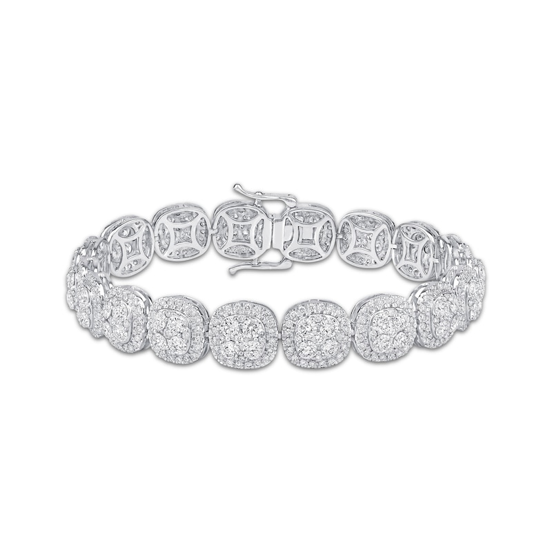 Main Image 1 of KAY Lab-Grown Diamonds Cushion Link Bracelet 10 ct tw 10K White Gold 7.25&quot;