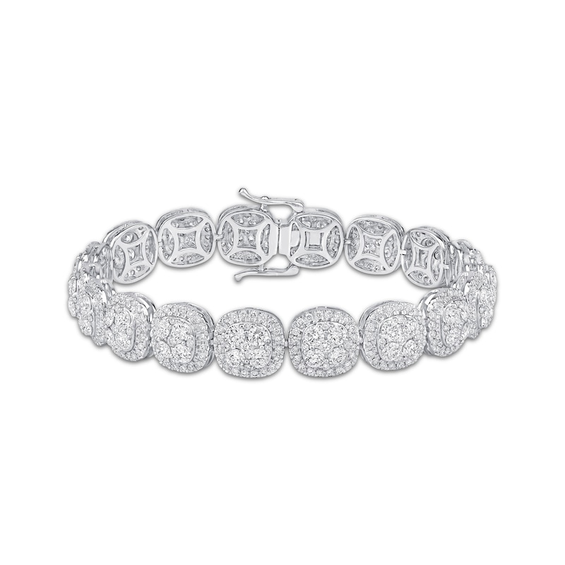 Lab-Created Diamonds by KAY Cushion Link Bracelet 10 ct tw 10K White Gold 7.25"