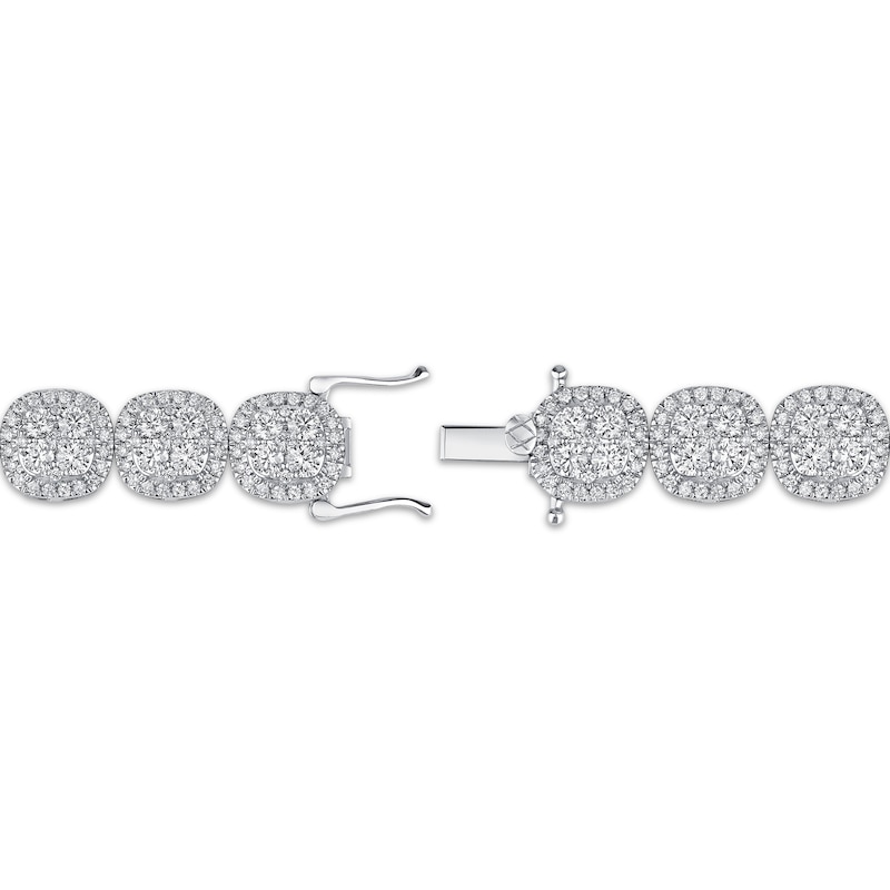 Lab-Created Diamonds by KAY Cushion Link Bracelet 10 ct tw 10K White Gold 7.25"