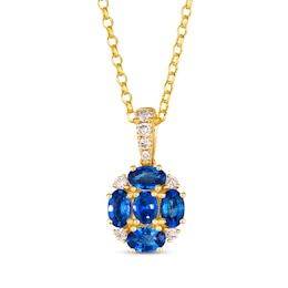 Le Vian Sapphire Necklace 1/6 ct tw Diamonds 14K Honey Gold 19"