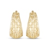 Thumbnail Image 1 of Italian Brilliance Diamond-Cut Tapered Hoop Earrings 14K Yellow Gold