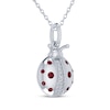 Thumbnail Image 2 of Lab-Created Ruby & White Lab-Created Sapphire Ladybug Necklace Sterling Silver 18&quot;