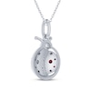 Thumbnail Image 3 of Lab-Created Ruby & White Lab-Created Sapphire Ladybug Necklace Sterling Silver 18&quot;