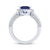 Thumbnail Image 2 of Cushion-Cut Blue Lab-Created Sapphire & White Lab-Created Sapphire Ring Sterling Silver