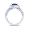 Thumbnail Image 3 of Cushion-Cut Blue Lab-Created Sapphire & White Lab-Created Sapphire Ring Sterling Silver