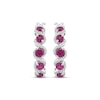 Thumbnail Image 2 of Lab-Created Ruby & White Lab-Created Sapphire Swirl Hoop Earrings Sterling Silver