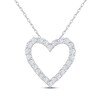 Thumbnail Image 1 of Diamond Heart Outline Necklace 1 ct tw 10K White Gold 18&quot;