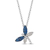 Thumbnail Image 0 of Le Vian Garden Party Blue Sapphire Dragonfly Necklace 1/15 ct tw Diamonds 14K Vanilla Gold 19"