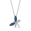 Thumbnail Image 1 of Le Vian Garden Party Blue Sapphire Dragonfly Necklace 1/15 ct tw Diamonds 14K Vanilla Gold 19&quot;