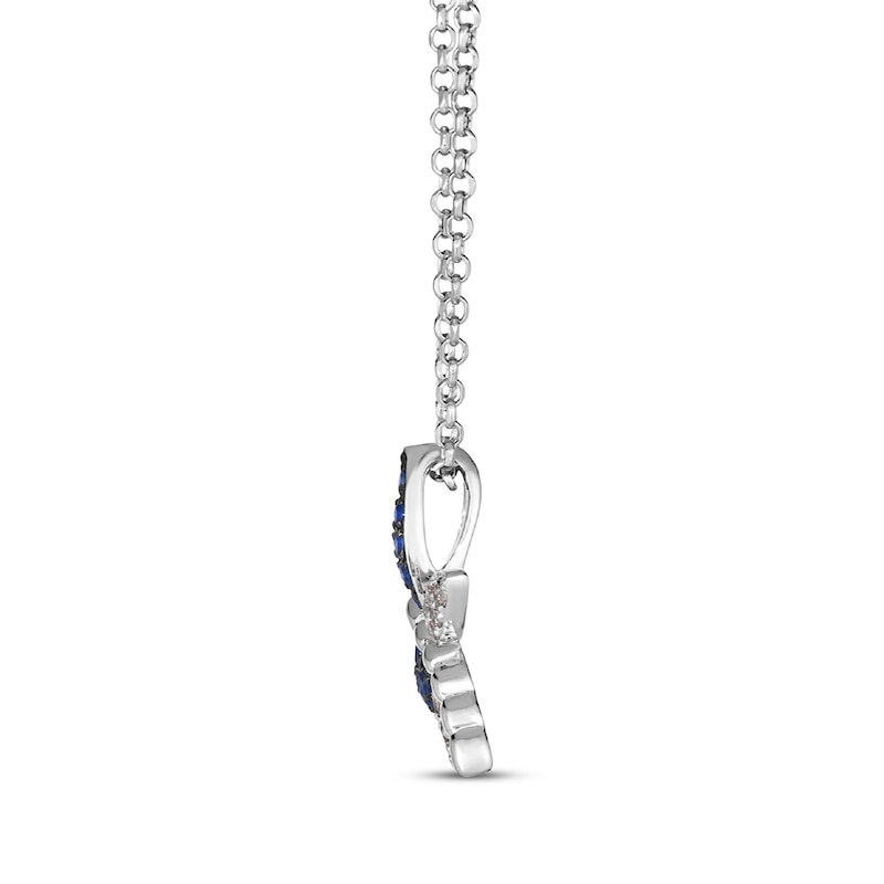 Main Image 2 of Le Vian Garden Party Blue Sapphire Dragonfly Necklace 1/15 ct tw Diamonds 14K Vanilla Gold 19&quot;