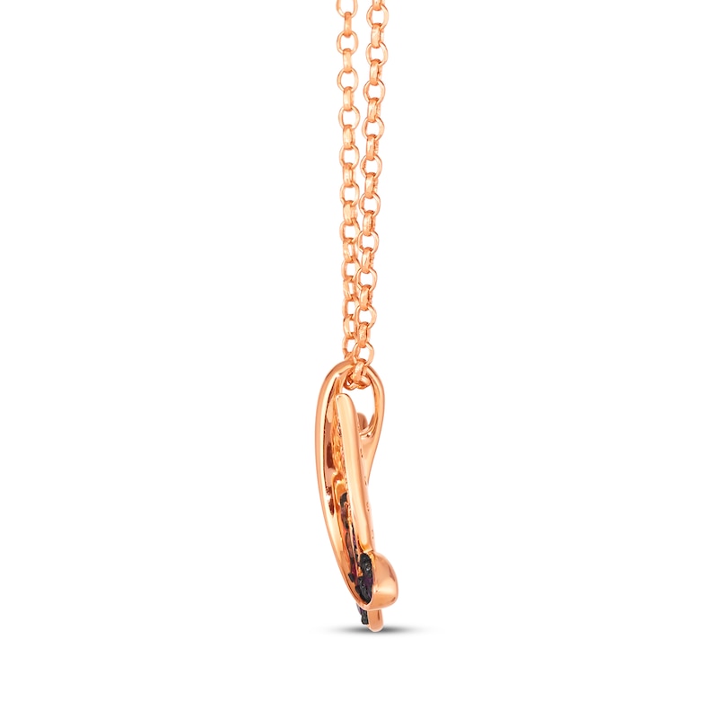 Main Image 2 of Le Vian Garden Party Ombré Pink & White Sapphire Butterfly Necklace 14K Strawberry Gold 19&quot;