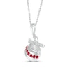Thumbnail Image 2 of Lab-Created Ruby & White Lab-Created Sapphire Ball Ornament Necklace Sterling Silver 18&quot;