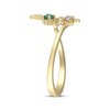 Thumbnail Image 2 of Emerald & Diamond Deconstructed Butterfly Flower Ring 1/20 ct tw 10K Yellow Gold