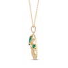 Thumbnail Image 2 of Emerald & DIamond Tree of Life Pendant 1/20 ct tw 10K Yellow Gold 18&quot;