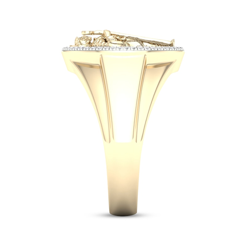 Main Image 3 of Men's Diamond Saint Jude Ring 3/8 ct tw 10K Yellow Gold