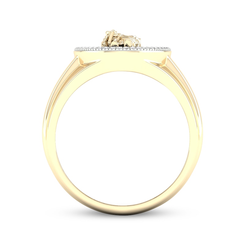 Main Image 4 of Men's Diamond Saint Jude Ring 3/8 ct tw 10K Yellow Gold