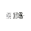 Thumbnail Image 1 of Oval-Cut White Lab-Created Sapphire Solitaire Stud Earrings Sterling Silver