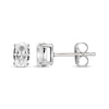 Thumbnail Image 3 of Oval-Cut White Lab-Created Sapphire Solitaire Stud Earrings Sterling Silver