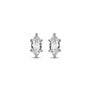 Thumbnail Image 2 of Marquise-Cut White Lab-Created Sapphire Solitaire Stud Earrings Sterling Silver