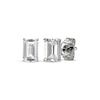 Thumbnail Image 0 of Emerald-Cut White Lab-Created Sapphire Solitaire Stud Earrings Sterling Silver