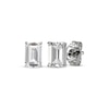 Thumbnail Image 1 of Emerald-Cut White Lab-Created Sapphire Solitaire Stud Earrings Sterling Silver