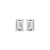 Thumbnail Image 1 of Emerald-Cut White Lab-Created Sapphire Solitaire Stud Earrings Sterling Silver