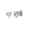 Thumbnail Image 1 of Heart-Shaped White Lab-Created Sapphire Solitaire Stud Earrings Sterling Silver