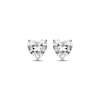 Thumbnail Image 2 of Heart-Shaped White Lab-Created Sapphire Solitaire Stud Earrings Sterling Silver