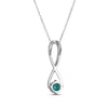 Thumbnail Image 3 of Lab-Created Emerald & White Lab-Created Sapphire Swirl Necklace Sterling Silver 18"