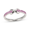 Thumbnail Image 0 of Pink Lab-Created Sapphire Infinity Ring Sterling Silver