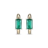 Thumbnail Image 2 of Emerald-Cut Lab-Created Emerald Huggie Hoop Earrings 10K Yellow Gold