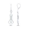 Thumbnail Image 1 of Pear, Marquise & Round-Cut White Lab-Created Sapphire Dangle Earrings Sterling Silver